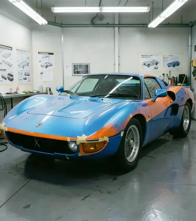 グロープコンフィデンティ塗装の1967年式トヨタ2000GT ラグーナセッカブルーペイント施工例